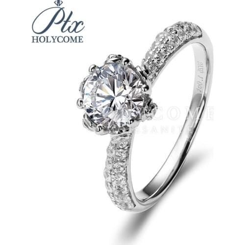 2020 Hot sale round Cut Engagement Ring in 925 silver Moissanite Diamond Ring earrings Women Jewelry Серьги кольцо браслет