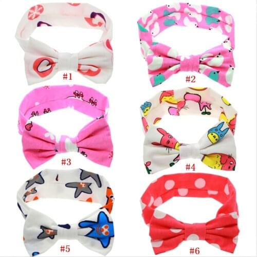 5 pcs / lot , Messy Bow girls headbands with bows Hairbands Large cotton bow Headband for children