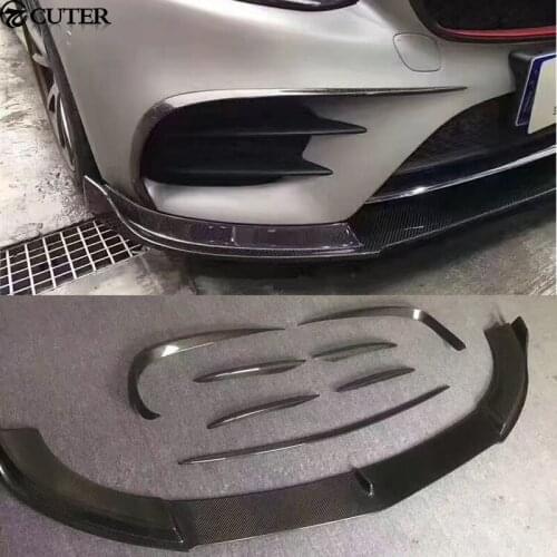 8pcs/set W213 Car body kit Carbon Fiber Front Bumper Air Vent Decoration Modelling Trim for Mercedes Benz W213 E300 13-16