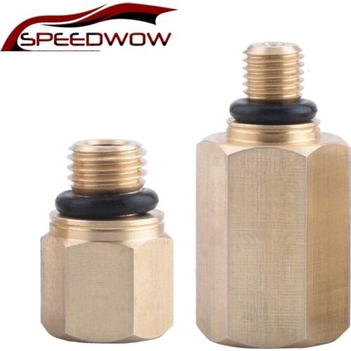SPEEDWOW 2Pcs 1/4" NPT Oil Rail Pump Adapters Leak Test Kit For Ford 6.0L Engine High Pressure Fuel Rail Pump Adapters