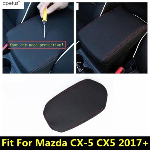Lapetus Accessories Fit For Mazda CX-5 CX5 2017 - 2020 Armrest Center Console Arm Rest Seat Box Pad Molding Cover Kit Trim 1 Pcs