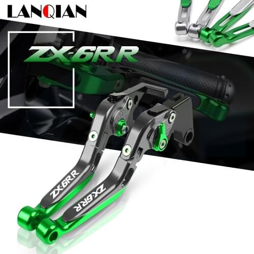 For Kawasaki ZX6RR Motorcycle Aluminum Adjustable Folding Extendable Brake Clutch Levers ZX 6RR ZX6R 2000 2001 2002 2003 2004
