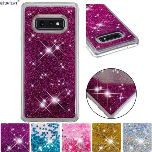 Glitter Cute Cover For Samsung Galaxy S10e S10 e Soft Silicone Shockproof Case SM-G970F/DS SM-G970X Bling Liquid Quicksand Cases
