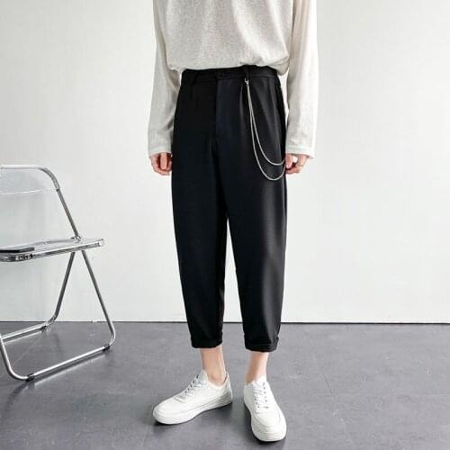 2021 Trousers Summer Loose Casual Three-dimensional Drape Thin Boys' Solid Tidal Current Streetwear Fashion The New Listing