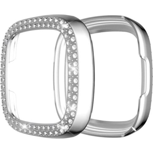 Watch Case Bling Protective Case TPU Bumper Frame Screen Protector For Fitbit Versa 3 For Fitbit Sense Watch Cases