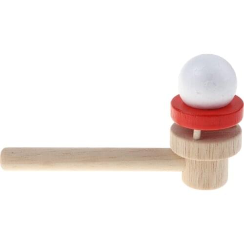 Baby Wooden Blow Toy Hobbies Outdoor Sports Blow Ball Floating Kids Game