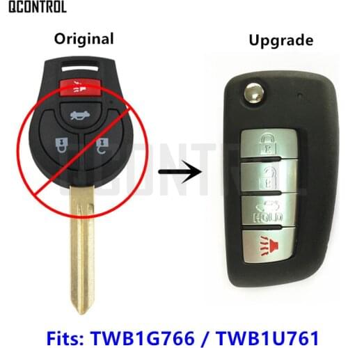 QCONTROL Remote Key Upgraded for NISSAN 433MHz March Qashqai Sunny Sylphy Tiida X-Trail with ID46 Chip Car Door Lock