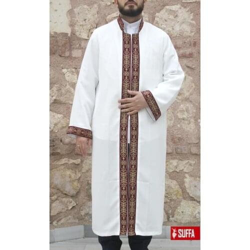 Ebyad imam Robe Turkish Robe maroon bordürlü Luxury robe of imam imam clothes