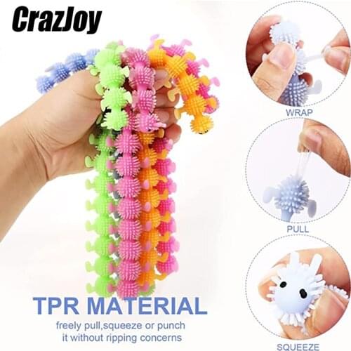 1/3/5PCS Noodle Stretch String TPR Push Bubble Fidget Toy Anti Stress Toys For child Squishy Decompression Rope Autism Vent Toys
