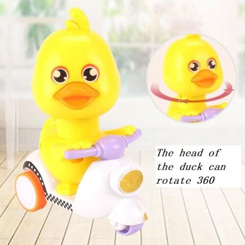 Inertial Cartoon Motorcycle Press Small Yellow Duck Return Clockwork Gift Toy for Children
