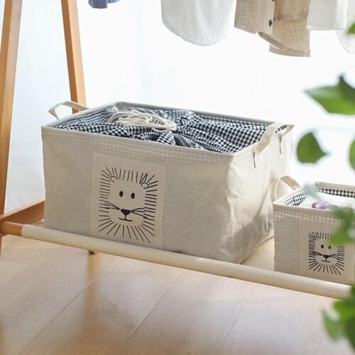 MEDIUM Linen Folding Portable Storage Laundry Baskets Bucket Bin Organizer For Kids Toy Clothes Underwear Storage Bag Barrel