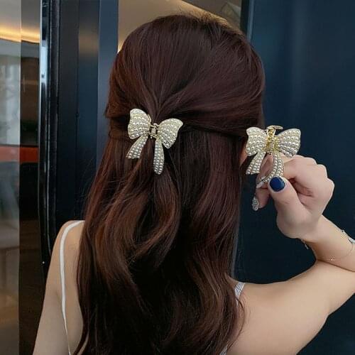 Fashion Girls rhinestone pearls flowers Hair Claws Beam Hairpin Women Hair Accessories Beauty Hair Crab Clamp Headwear Hair Clip