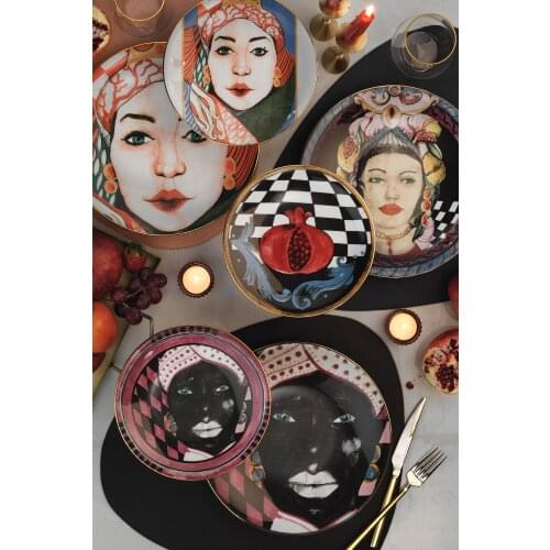 6 piece cake set, porcelain cake set, decorative cake plates, 21cm cake plates, home decor, home gift