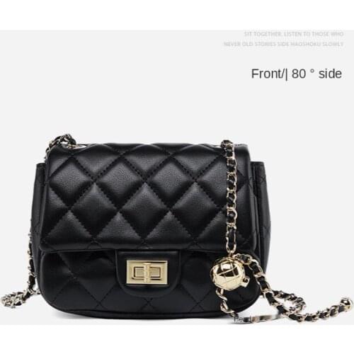 2021 new fashion women, Messenger Bag, leather, Lingge, chain bag, small fragrance, summer versatile single shoulder
