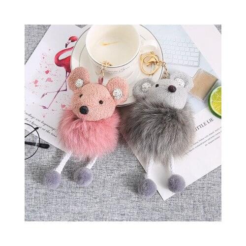 New Keychain Keyring Key Holder Pendant Backpack Purse Accessary Bag Charm Plush Mouse Toy