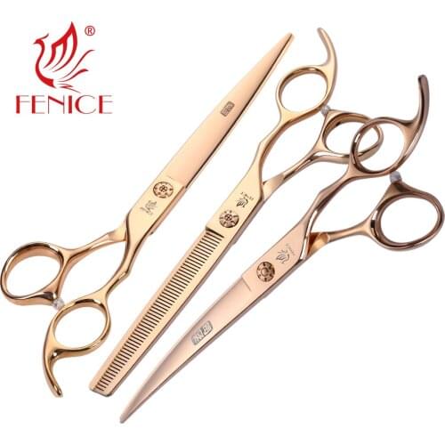 Rose Gold 440C Steel Dog Grooming Shears Professional Cutting Thinning Scissors Set for Pet
