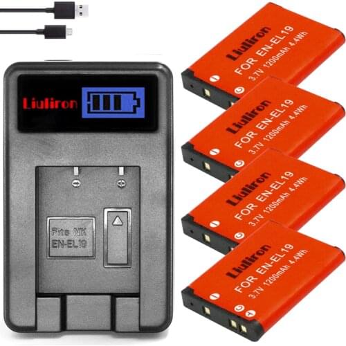 EN EL19 ENEL19 EN-EL19 Battery + LCD Charger for Nikon Coolpix S32 S33 S100 S2500 S2750 S3100 S3200 S3300 S3400 S3500 S4100
