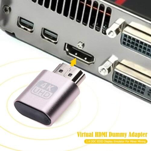 HDMI-compatible Dummy Plug DDC EDID Headless Ghost Display Emulator Virtual Display Adapter Household Computer Safety Parts