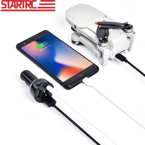 STARTRC Car Charger For DJI Mini 2 Batteries & Remote Control Charging Hub for DJI Mini 2 Drone Accessories