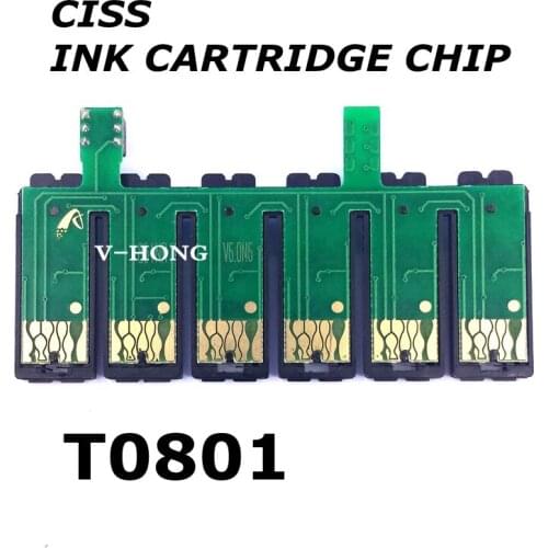 T0801-T0806 ink cartridge +chip kit Compatible original chip used for printer P50/T59/R265/RX560/585/610/720WD/730WD/800FW/810W