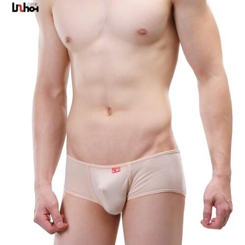 Sexy Underwear Men Boxers Shorts Lycra Cotton Low-rise U Convex Pouch Underpants Cueca calzoncillos ropa interior hombre M-XL