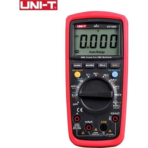 UNI-T Digital True RMS Multimeter Auto Range MeterResistance Diode Handheld Tester 6000Counts Voltmeter Temperature UT139C