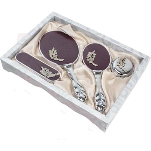 YOUR COMB SET WITH QUALITY COLOR TO ADD ELEGANCE TO YOUR STYLE Luxury Bridal Mirror Brush Toilet Set (Plum) FREE SHİPPİNG