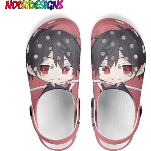 NOISYDESIGNS Women Breathable Sandals Cartoon Demon Slayer Design Pink Nurse Clog Shoes Woman Slippers Zuecos Mujer Femme