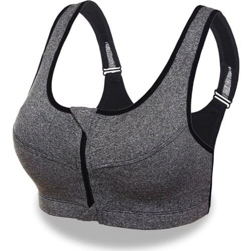 50Pcs/Lot Female Fitness Bra Women Solid Sports Bras Girls Sport Top Bras Front Zipper Vest Athletic Clothing 2018 New Woman