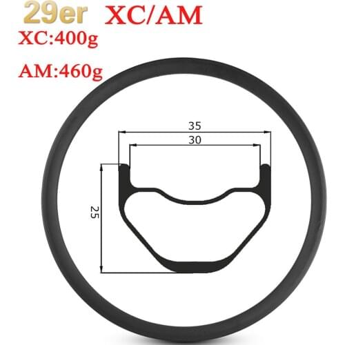 29er MTB XC/AM Carbon Rim Hookless Rims 35mm Width Tubeless Ready For Cross Country And All Mountain Bike Wheels
