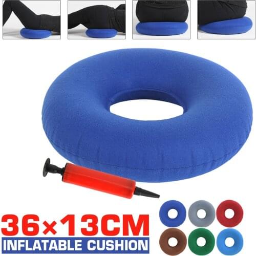 36x13CM Round Inflatable Cushion Seat Pad Massage Cushion Mat Hemorrhoid Pillow With Pump for Office Workers Students