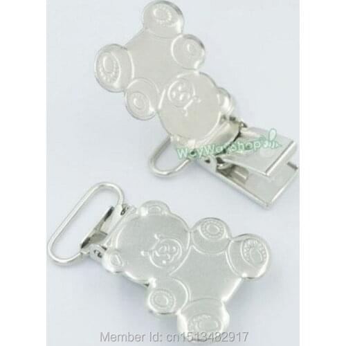 50 Bear Mitten Clip 1'' 25mm Suspender Webbing Paci Pacifier Holder