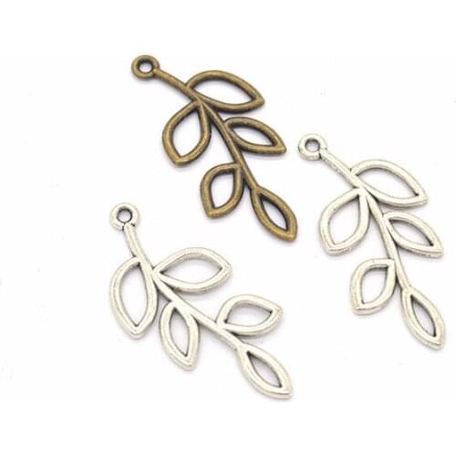 50pcs 41x19mm Metal Alloy Hollow Leaf Charms Pendant For Jewelry Making DIY Handmade Materials