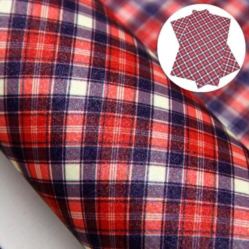 David accessories 20*33cm Grid Fine Glitter Printed Synthetic Leather For Hair Bow Bag Wallet Phone Cover DIY,1Yc9038