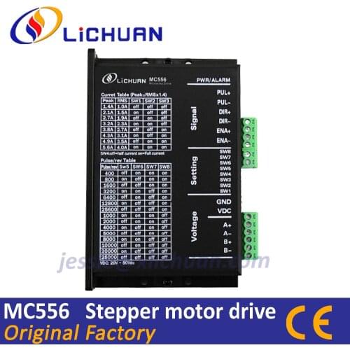 Lichuan stepper motor driver MC556 24-50VDC 1.0-5.6A DSP two-phase digital stepper motor controller Nema23 CNC replace DM556