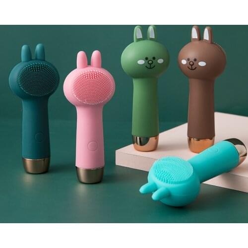 Electric Face Cleansing Brush Warm Eyes Massage Soft Silicone Face Cleanser Deep Cleansing Brush Sonic Vibration Pore Cleanser