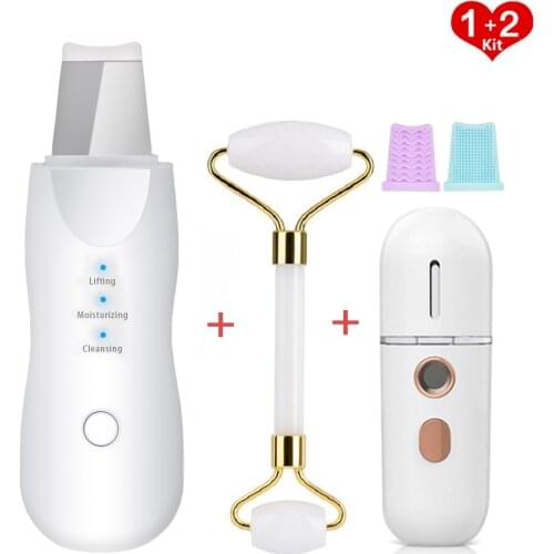 Electric Skin Scrubber Blackhead Remover Facial Peeling Spatula Clean Face Lift Machine Slimmling Face Roller Massager Lifting
