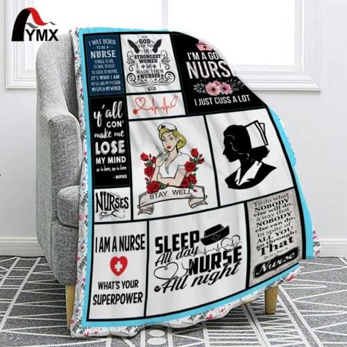 FYMX Nurse Stitching Printing Flannel Blanket Bird Fox Cartoon Animals Soft Blankets Send Mom Kids Home Textile