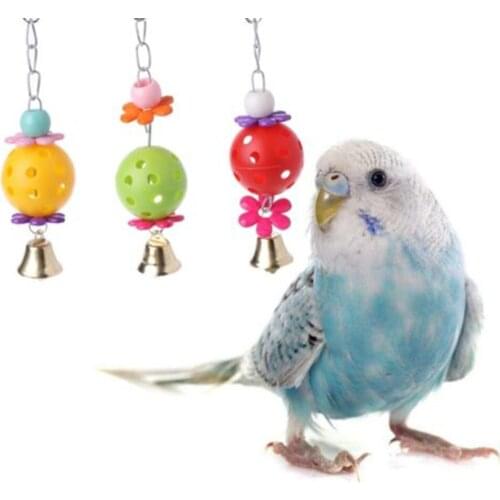 Colorful Parrot Toys Pet Bird Bites Climb Chew Toys Parakeet Products with Hanging Swing Bell Pet Toy Bird Supplies