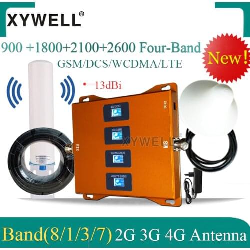 Hot! 900 1800 2100 2600mhz Cell Phone Booster Four Band Mobile Signal Amplifier 2G 3G 4G LTE Cellular Repeater LTE GSM DCS WCDMA