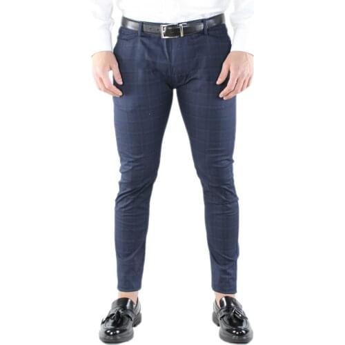 Men pants cotton elegant Slim Fit Plaid spring pant summer