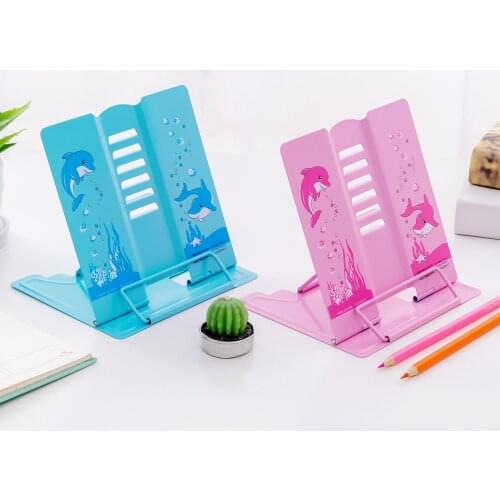 2021 new Cute Portable Metal Adjustable Reading Book Holder Support Document Shelf Bookstand