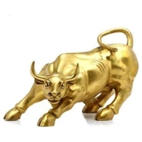A single copper cattle Wang Niu Niu Zhen Zhai Zhen Wall Street lucky Hannaford feng shui ornaments shoproom Art Statue