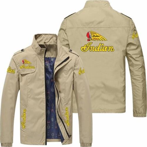 Fine mens wear. Mens jacket thin casual coat. Stand collar flight crew suit. Custom printed logo