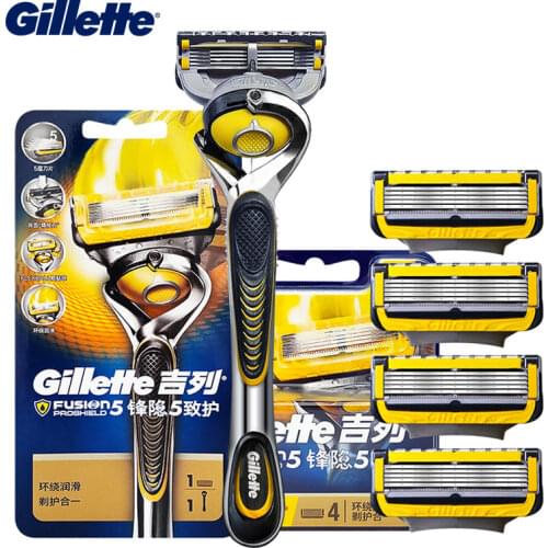 Gillette Fusion 5 Proshield Mens Manual Shaver for Blades Cassettes Straight Razor Blade Holder Machine for Shaving for Beard