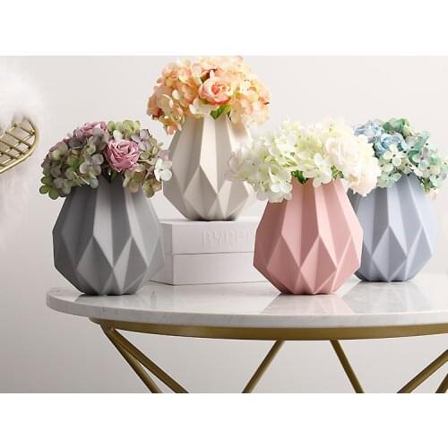 Northern European Style Origami Ceramic Vase Decoration Home Decoration Simulation Vase Creative Living Room Flower Holder
