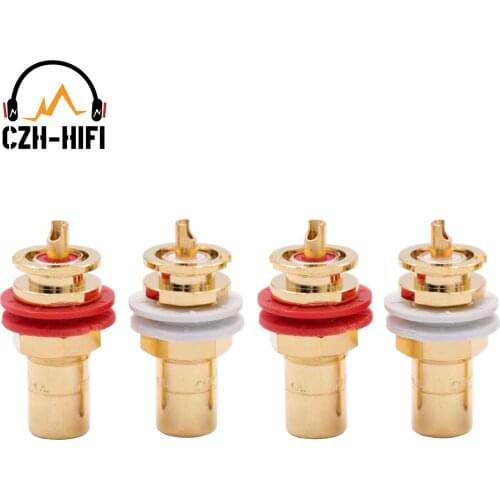 Brand New CMC 816-WU High End RCA Socket 24K Gold Plated OFC Brass Female RCA Jack Connector for Amplifier DAC CD Pramp HiFI DIY