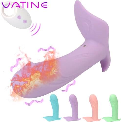 Clitoris Vagina G spot Stimulation Wearable Dildo Vibrator 10 Speed Heating Sex Toys for Woman Remote Control