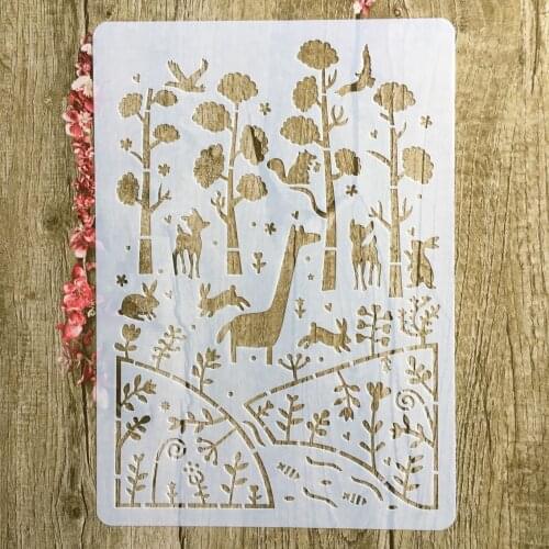 A4 29 * 21cm forest deer DIY Stencils Wall Painting Scrapbook Coloring Embossing Album Decorative Paper Card Template