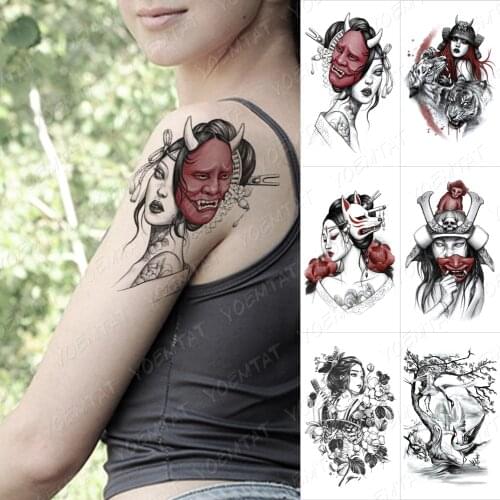 Waterproof Temporary Tattoo Sticker Black Square Totem Flash Tattoos Tiger Stereo Totem Body Art Arm Fake Tatoo Women Men